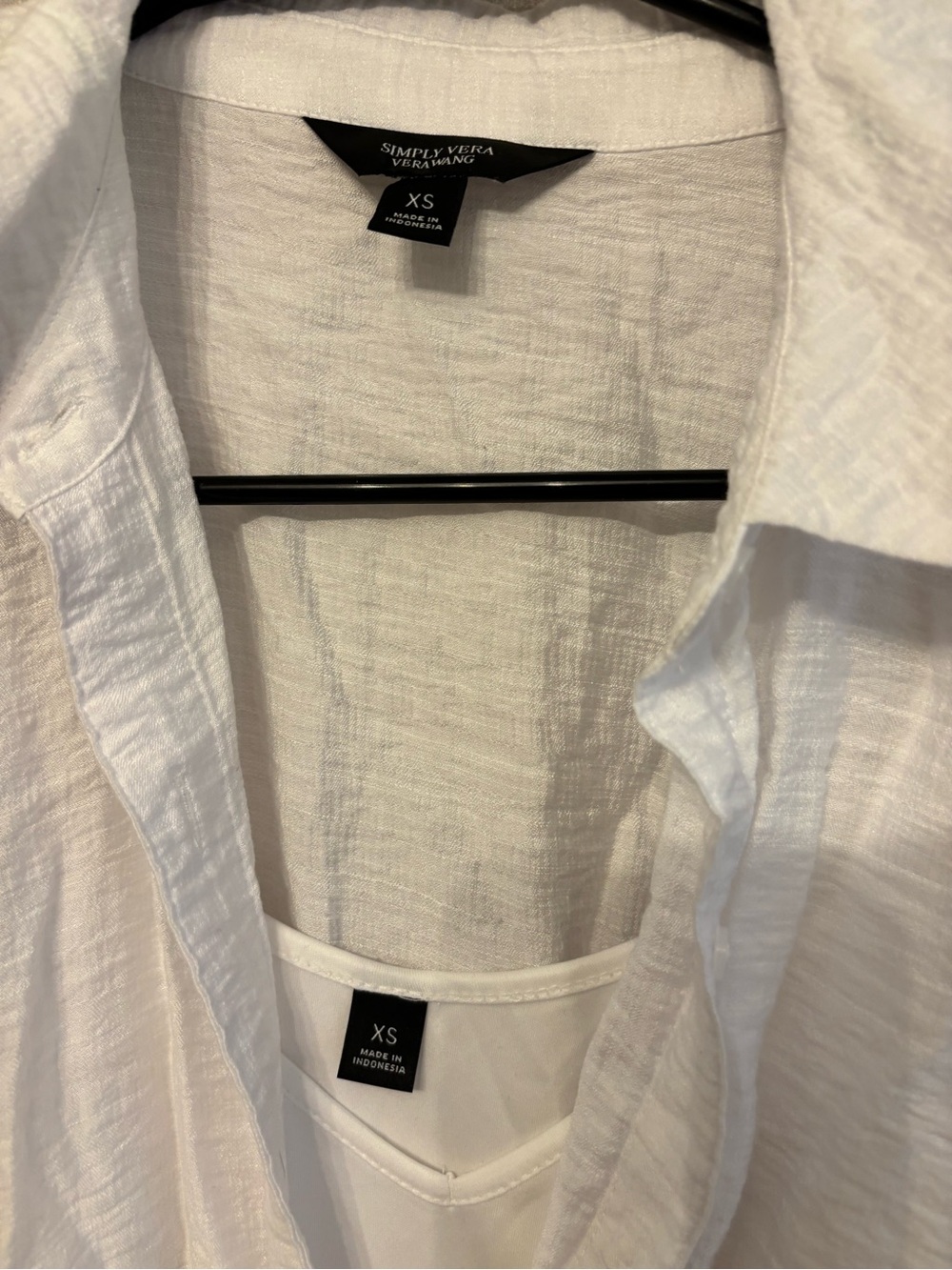 Simply Vera Vera Wang White Tie-Waist Mini Shirt Dress - Picture 3 of 6